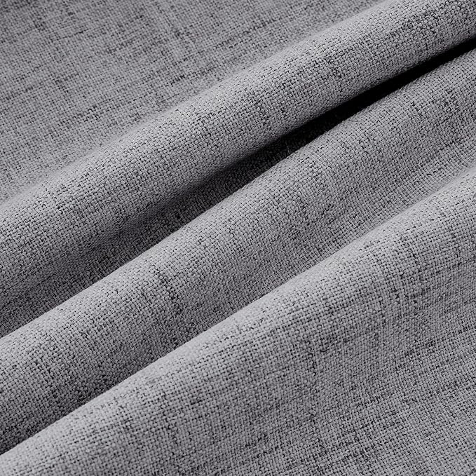 MIULEE 100% Blackout Linen Curtains 42 x 63 Inch Glacier Gray 2 Panels | - Image 9