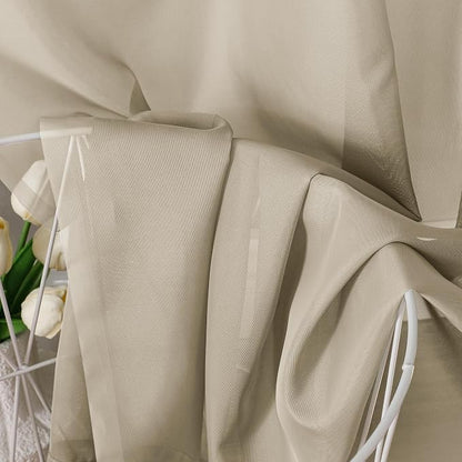 Taupe Sheer Curtains 63 Inches Long 2 Panels - Image 3