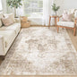 Area Rug 4x6 Washable Rug, Vintage Boho Medallion Rugs Non-Slip Soft Low Pile by VECARF