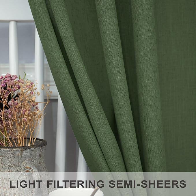 Pitalk Olive Green Curtains 96 Inches 8 FT Long - Image 4