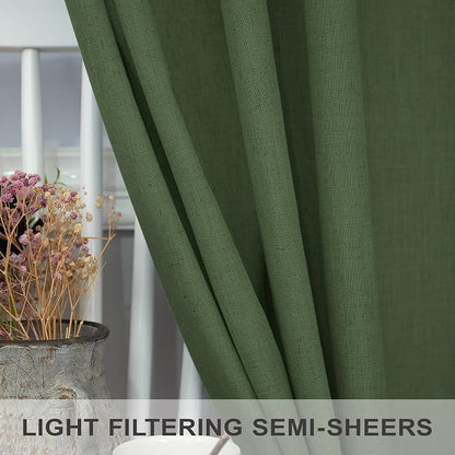 Pitalk Olive Green Curtains 102 Inch Length - Image 4