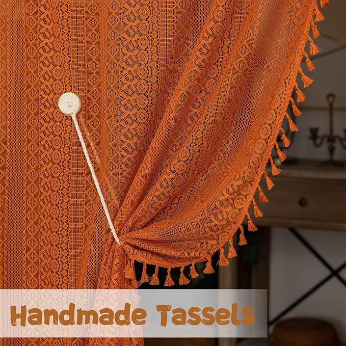 Sutuo Home Terracotta Boho Doorway Curtains - Image 6
