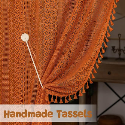 Sutuo Home Terracotta Boho Doorway Curtains - Image 6
