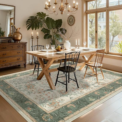 GarveeHome 9x12 Sage Green Washable Large Area Rug Living Room Non Slip | Soft - Image 7