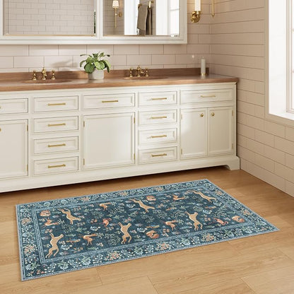 DUKINO 2x4 Rug for Entryway, Animal Washable Runner Rug for Kitchen, Low Pile - Image 9