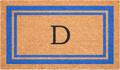 Calloway Mills 152971830D Blue Border 18" x 30" Monogram Doormat by Callowaymills