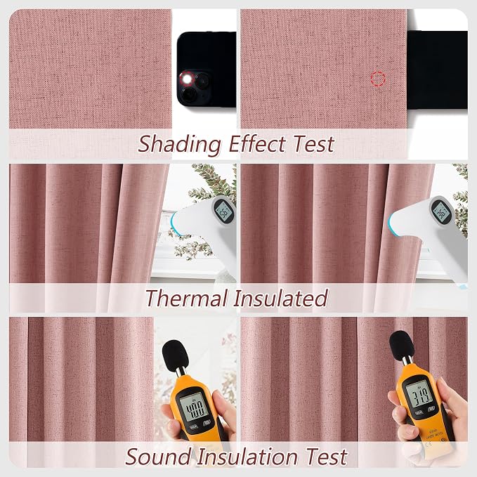 100% Blackout Curtains 90 Inch Length 2 Panels Set - Image 5