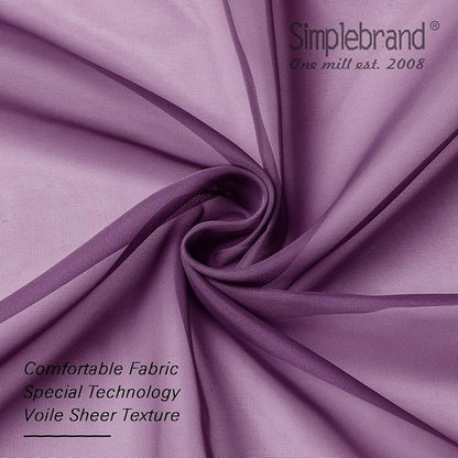 Simplebrand Plum Purple Sheer Curtains 84 Inches Long 2 Panels, Light Filtering - Image 6