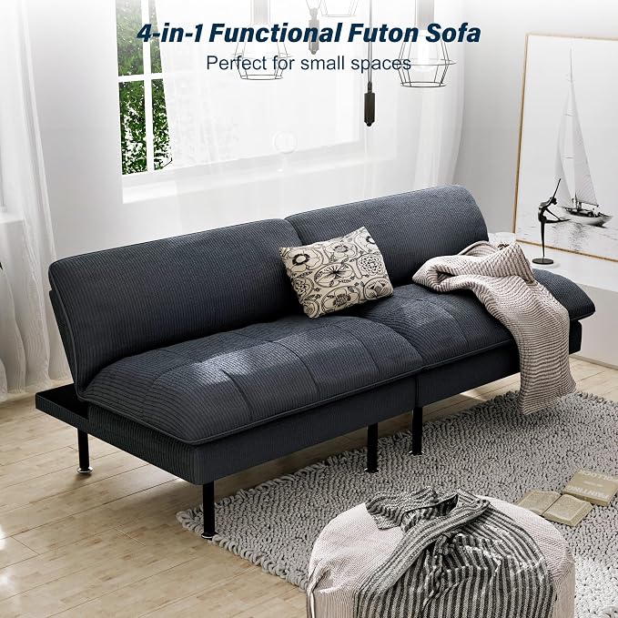 Ribilake 70" Futon Sofa Bed, 4 in 1 Multi-Function Couch Sleeper - Image 8