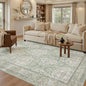 Soalmost 6x9 Area Rug for Living Room Washable Rugs Non-Slip Green/Brown | by Soalmost