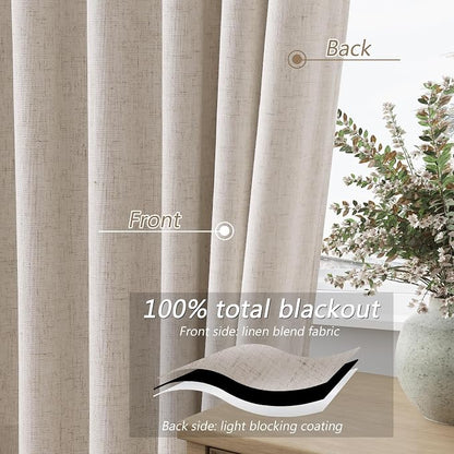 100% Blackout Curtains 90 Inch Length 2 Panels Set - Image 4