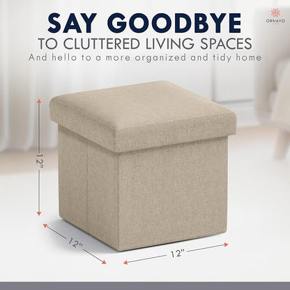Ornavo Home Small Storage Ottoman, - Image 2