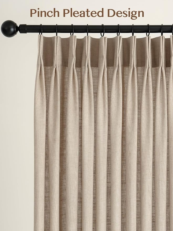 Liz Pinch Pleated Linen Curtains Light Filtering Curtains - Image 4