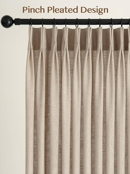 Liz Pinch Pleated Linen Curtains Light Filtering Curtains - Image 4
