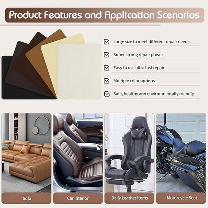 KING MOUNTAIN Leather Repair Patch, 2 Packs 9 x 11 Inches self Adhesive Leather - Image 5