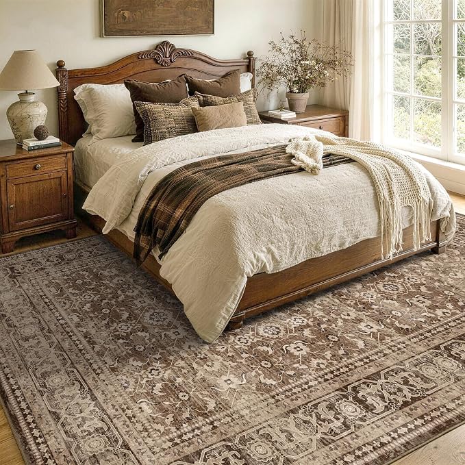 5x7 Ft Area Rugs for Living Room, Soft Non-Slip Machine Washable Rug, Vintage - Image 3
