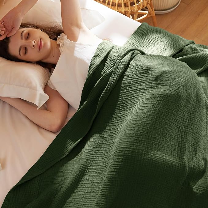 Bedsure 100% Cotton Muslin Throw Blanket Large 50x70 Inches - Image 6