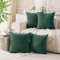 Set of 4 Dark Green Decorative Throw Pillow Covers 26x26 Inch Corduroy Pillow by Cozoomy