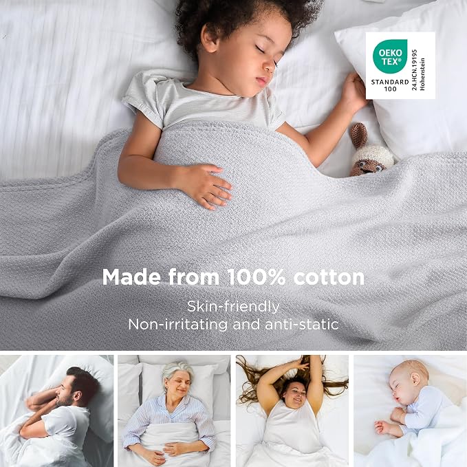 Bedsure GentleSoft 100% Cotton Blanket Queen Size - Image 2