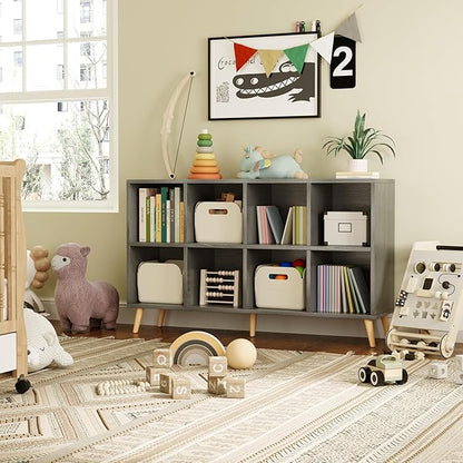 8-Cube Bookshelf 2 Tier Retro Bookcase - Image 5