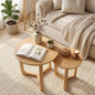 Tangkula Round Nesting Coffee Table Set of 2, Farmhouse End Tables by TANGKULA