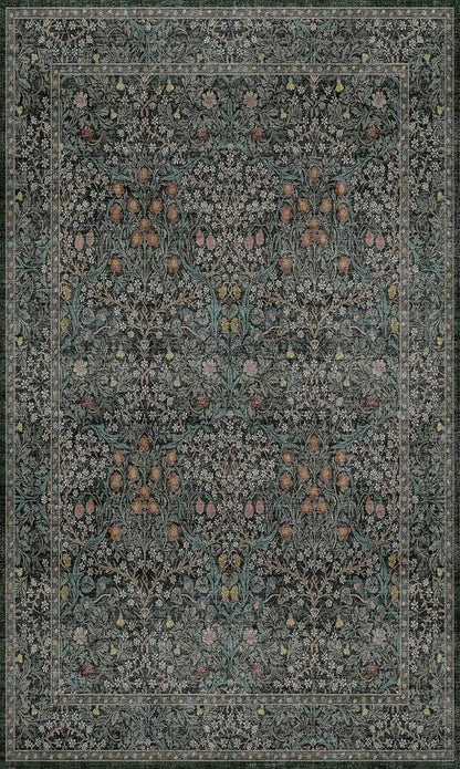 Vintage Floral Dark Green 3x5 Area Rugs - Image 10