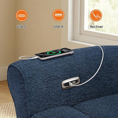 MCombo 64.6" Wall Hugger Power Loveseat Recliner Sofa - Image 7