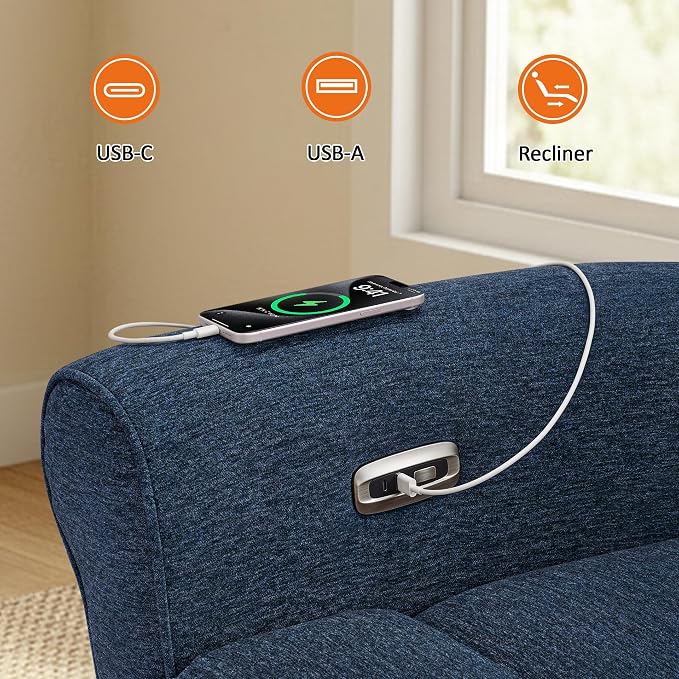 MCombo 78.3" Wall Hugger Power Loveseat Recliner Sofa - Image 8