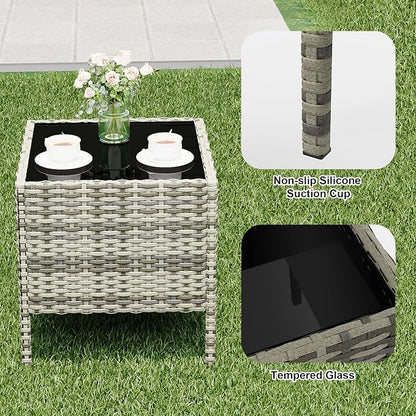 GarveeLife 3 Piece Patio Furniture Set, Rattan Outdoor Furniture - Image 5