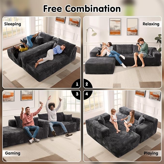 ovios 104" Cloud Boneless Couch - Image 6