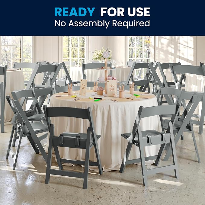 Flash Furniture Hercules Set of 10 Kids Gray Resin Folding Chair - Image 9