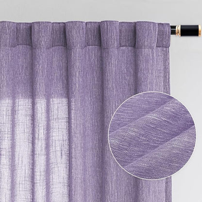 MYSKY HOME Boho Curtains 90 Inch Long Farmhouse Living Room Curtain Drapes by MYSKYHOME