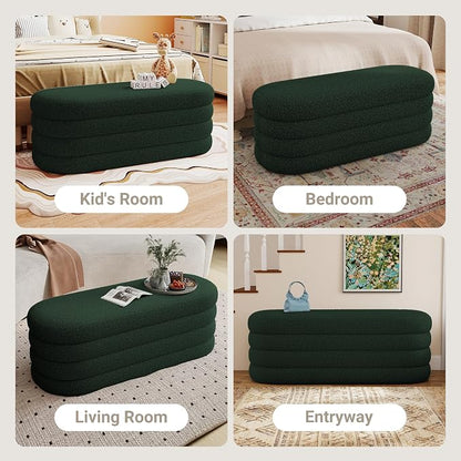 Busaurus Storage Ottoman Bench 49.2 Inch Upholstered Fabric Storage Bench - Image 6