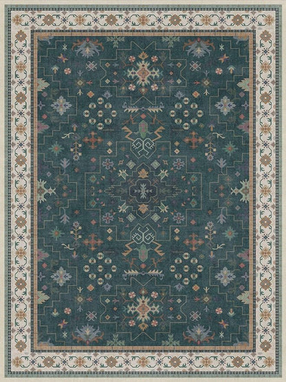 Vintage Dark Green 6x8 Dining Room Rugs - Image 3