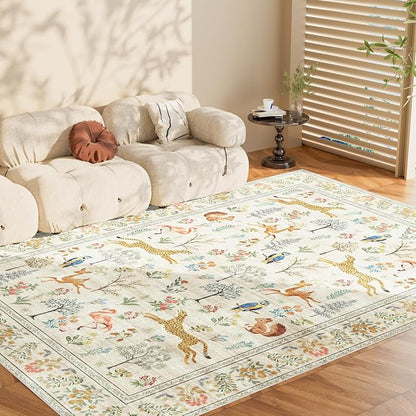 DUKINO 5x7 Area Rugs, Washable Animal Rug - Image 9
