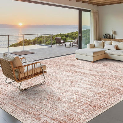 Soalmost Washable Area Rug 8x10 Large Soft Pink Rugs - Image 2