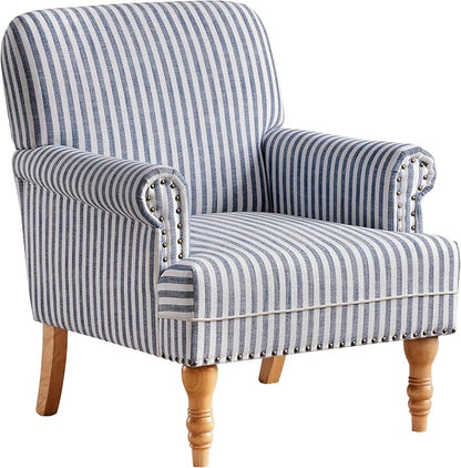 HUIMO Linen Fabric Accent Chair, Mid-Century Modern Armchair - Image 7
