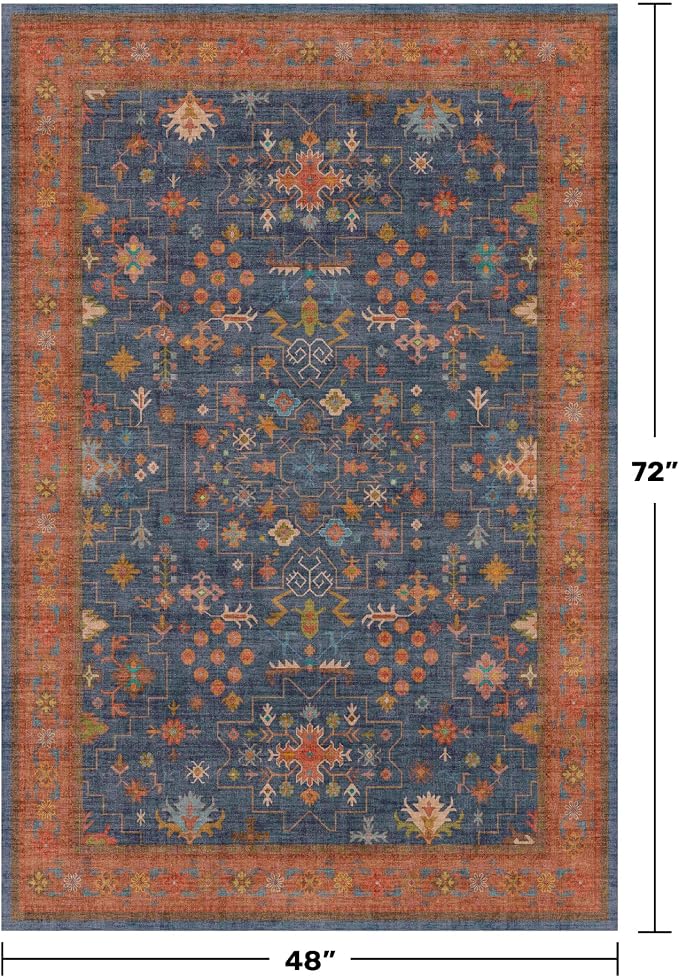 Washable 4x6 Small Rug for Living Room, Area Rug for Kitchen, Large Entryway - Image 2