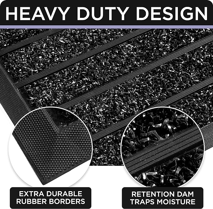 ubdyo Extra Durable Door Mat Outside Entrance | Dirt Trapping, Non-Slip Backing - Image 4