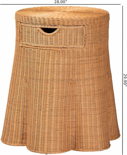 Bali & pari Dayo Scalloped Natural Rattan Console Table - Image 3
