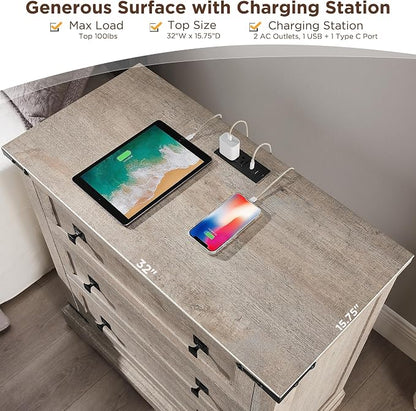 T4TREAM 32" Farmhouse Nightstand - Image 4