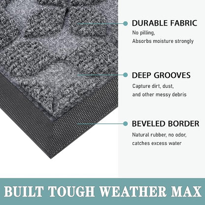 Bulijojo Sturdy Front Entrance Doormats, Durable Heavy Duty Welcome Mat - Image 3