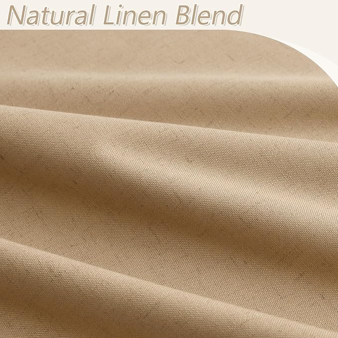 100% Blackout Linen Curtains 120 Inch Length 2 Panels Set - Image 3