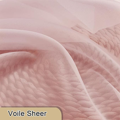 Blush Pink Sheer Curtains 72 Inches Long 2 Panels, Lightweight Dual Rod Pockets - Image 8
