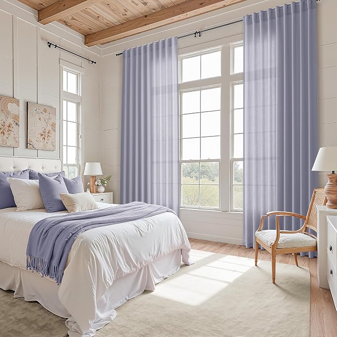 Lavender Purple Linen Curtains 90 Inches Long - Image 7
