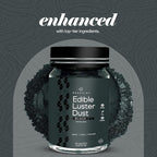 BeePoint Black Edible Luster Dust 15g - Food Grade, Vibrant Color Shimmer Powdered Dust for Drinks, Cocktails, Cake Decorating, Baking, Chocolates, Candy, Sweets, & Cookies - Vegan & Gluten Free