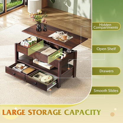 WLIVE Coffee Table, Lift Top Coffee Table - Image 4
