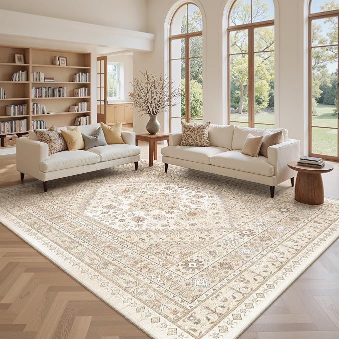 8x12 Area Rugs for Living Room, Large Washable Rug, Dining Room, Low Pile - Image 4