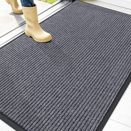 OLANLY Front Door Mat 47x32, Waterproof Heavy-Duty Indoor Outdoor Doormat | Grey by OLANLY