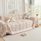 DREAMINGO Abstract Chenille Couch Cover Blanket Beige Orange Black Boho Sofa by DREAMINGO